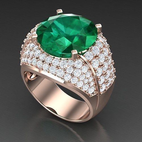 Diamond Accent Men Ring 6MR054 3D print model