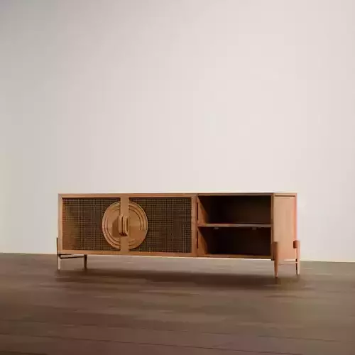 Vintage Rattan TV Stand
