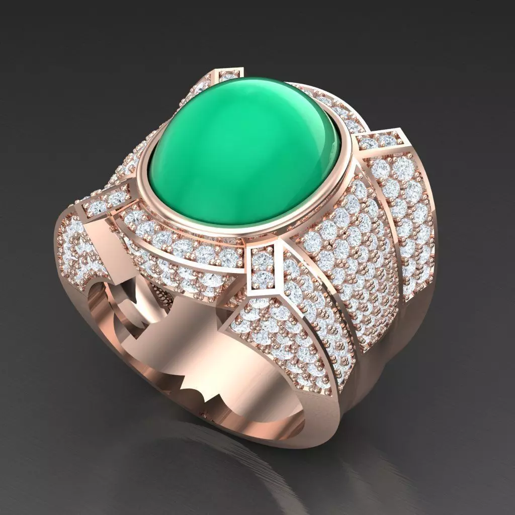Diamond Accent Men Ring 6MR049 3D print model
