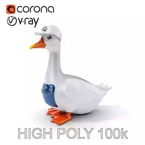 Stylized Goose with Hard Hat and Apron Model Pack