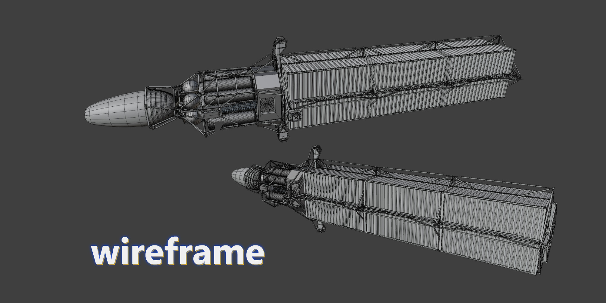 Space Freighter Model Low-poly 3D model_5
