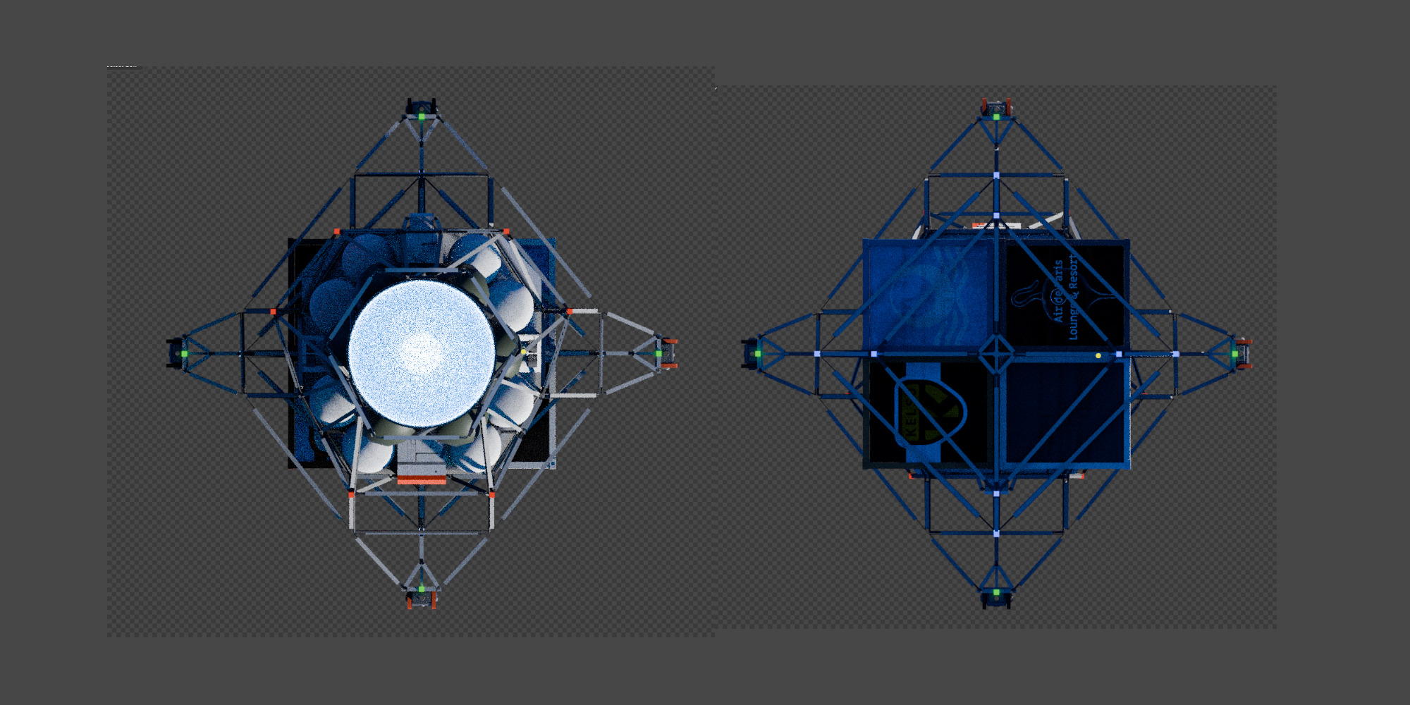 Space Freighter Model Low-poly 3D model_2