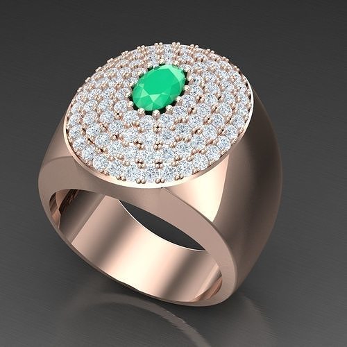 Diamond Accent Men Ring 6MR041 3D print model