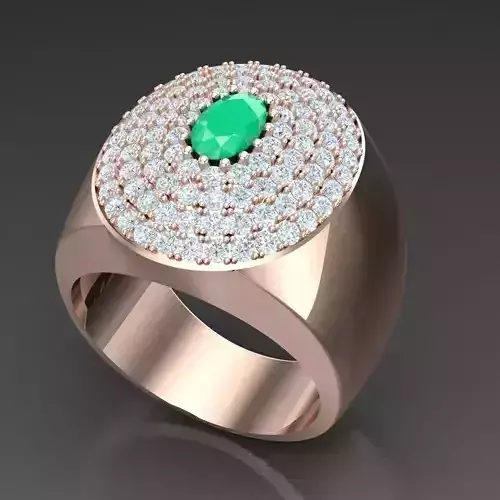 Diamond Accent Men Ring 6MR041 3D print model