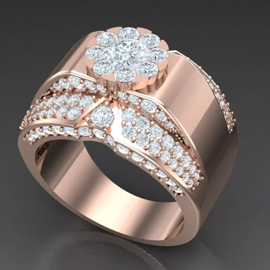 Diamond Accent Men Ring 6MR036 3D print model
