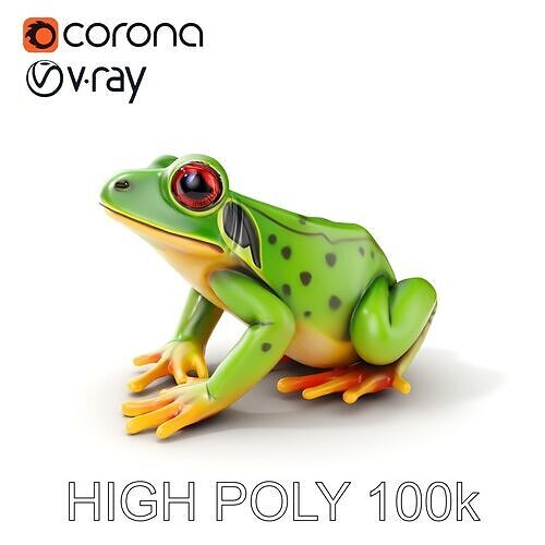 Realistic Green Tree Frog Model Pack Low-poly 3D model