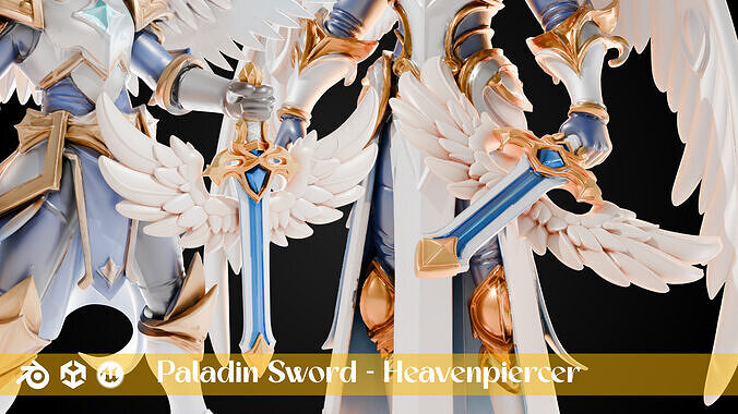 Stylized Sword - Paladin Sword Heavenpiercer - Game Ready 3D model