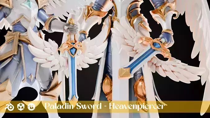 Stylized Sword - Paladin Sword Heavenpiercer - Game Ready
