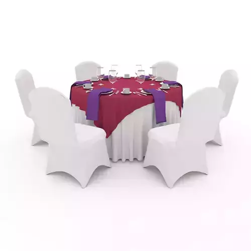 Banquet Table and Chair 34 3D model