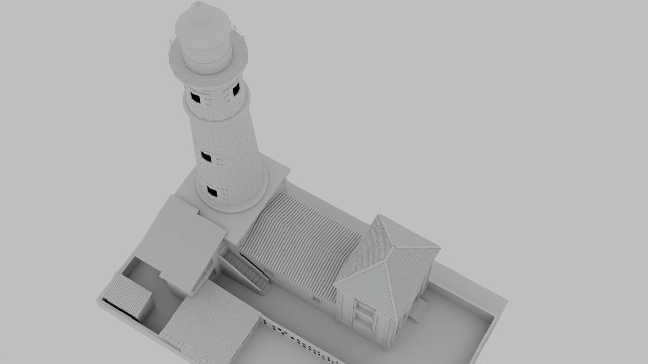 James Town Lighthouse High-Resolution 3D Model Ghana Landmark Low-poly 3D model_5