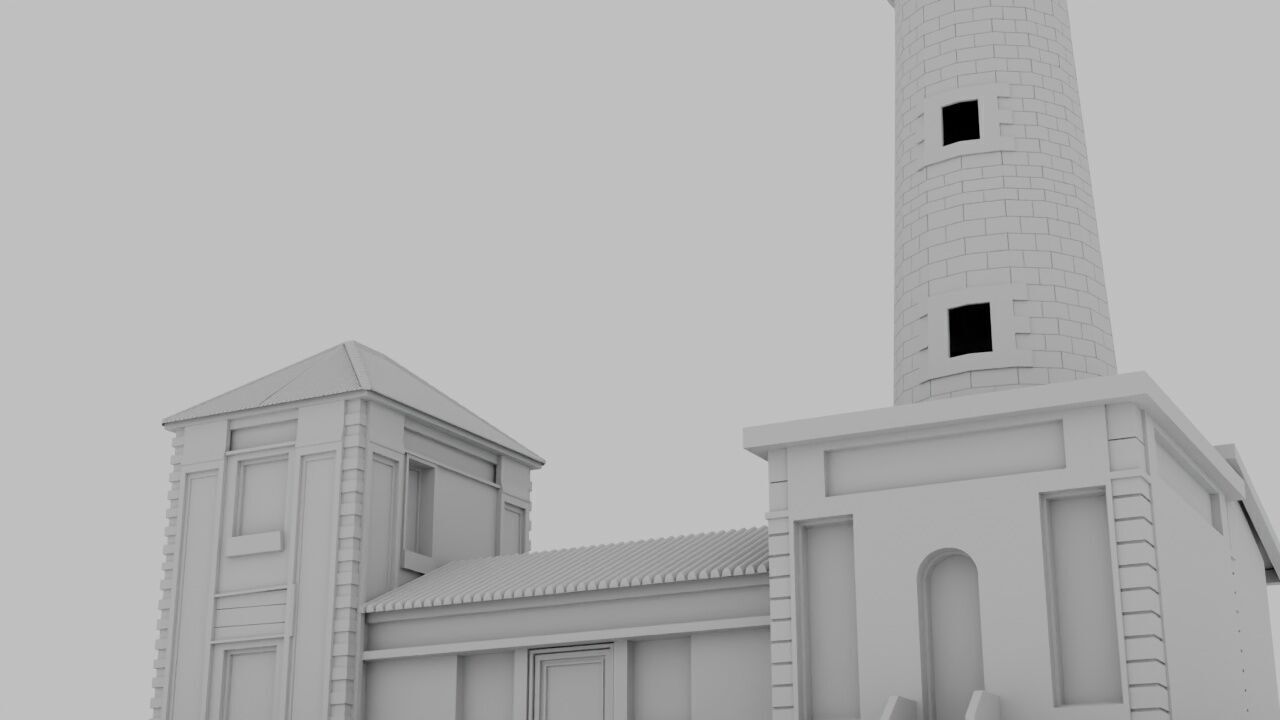 James Town Lighthouse High-Resolution 3D Model Ghana Landmark Low-poly 3D model_4