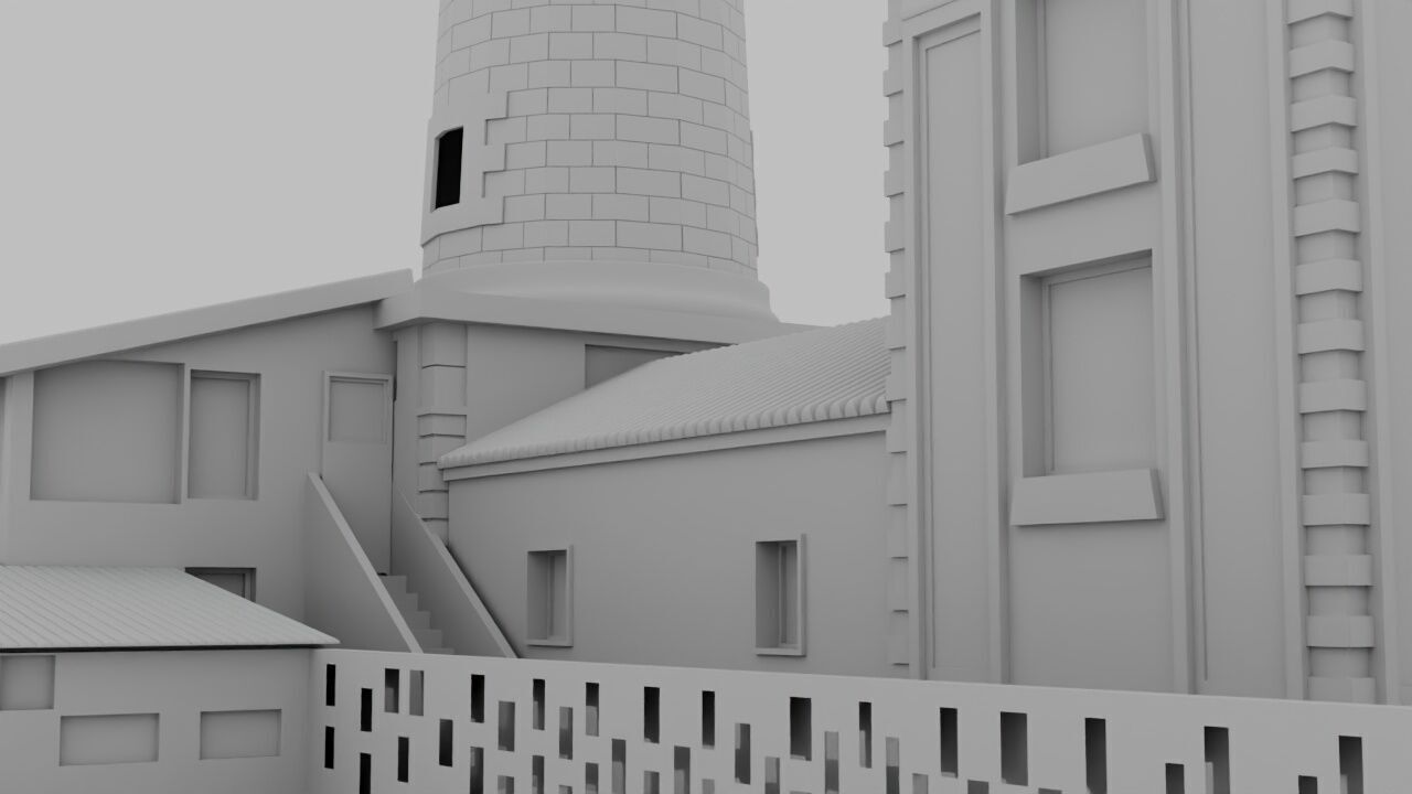 James Town Lighthouse High-Resolution 3D Model Ghana Landmark Low-poly 3D model_6