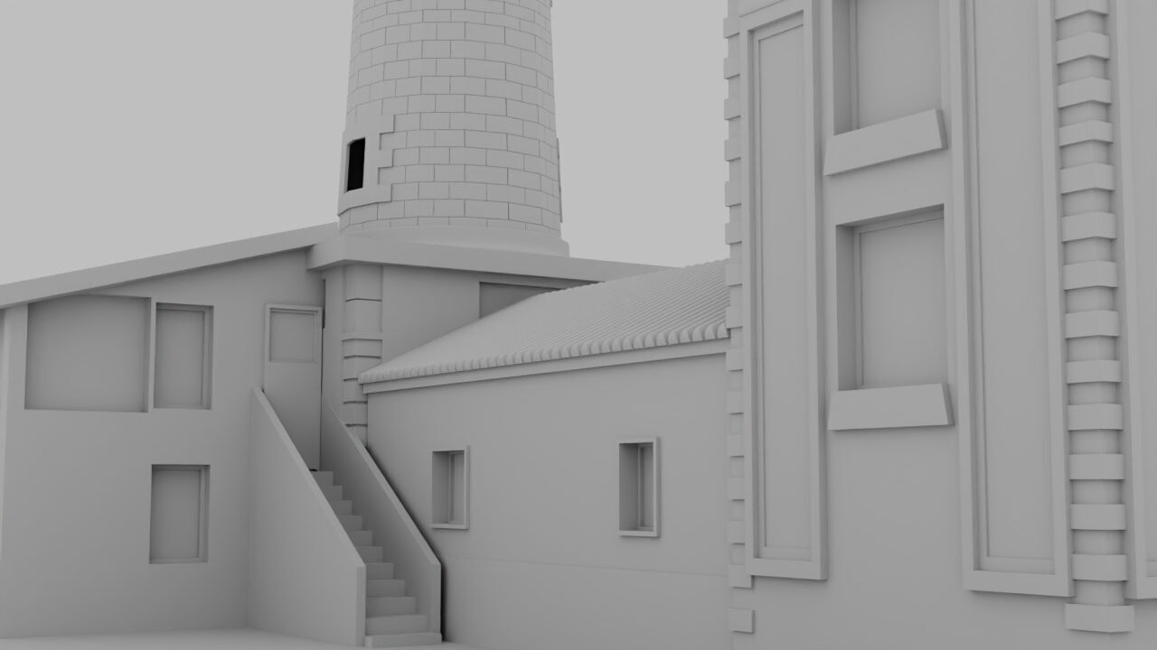 James Town Lighthouse High-Resolution 3D Model Ghana Landmark Low-poly 3D model_3
