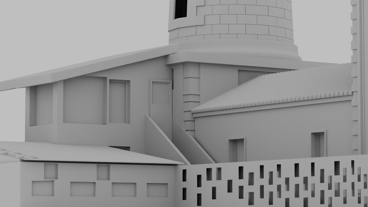 James Town Lighthouse High-Resolution 3D Model Ghana Landmark Low-poly 3D model_11