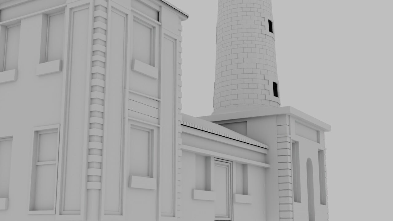 James Town Lighthouse High-Resolution 3D Model Ghana Landmark Low-poly 3D model_2