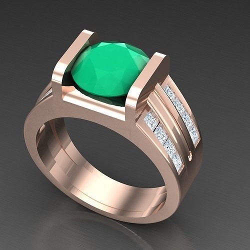 Diamond Accent Men Ring 6MR016 3D print model