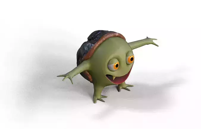 Rigged Turtle Toad Character Cartoon