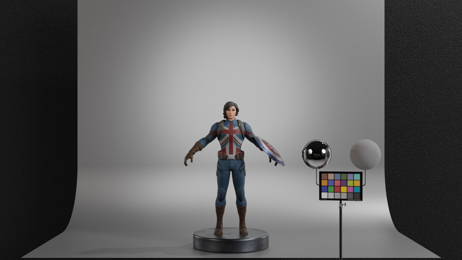 Captain Carter Low-poly 3D model_1