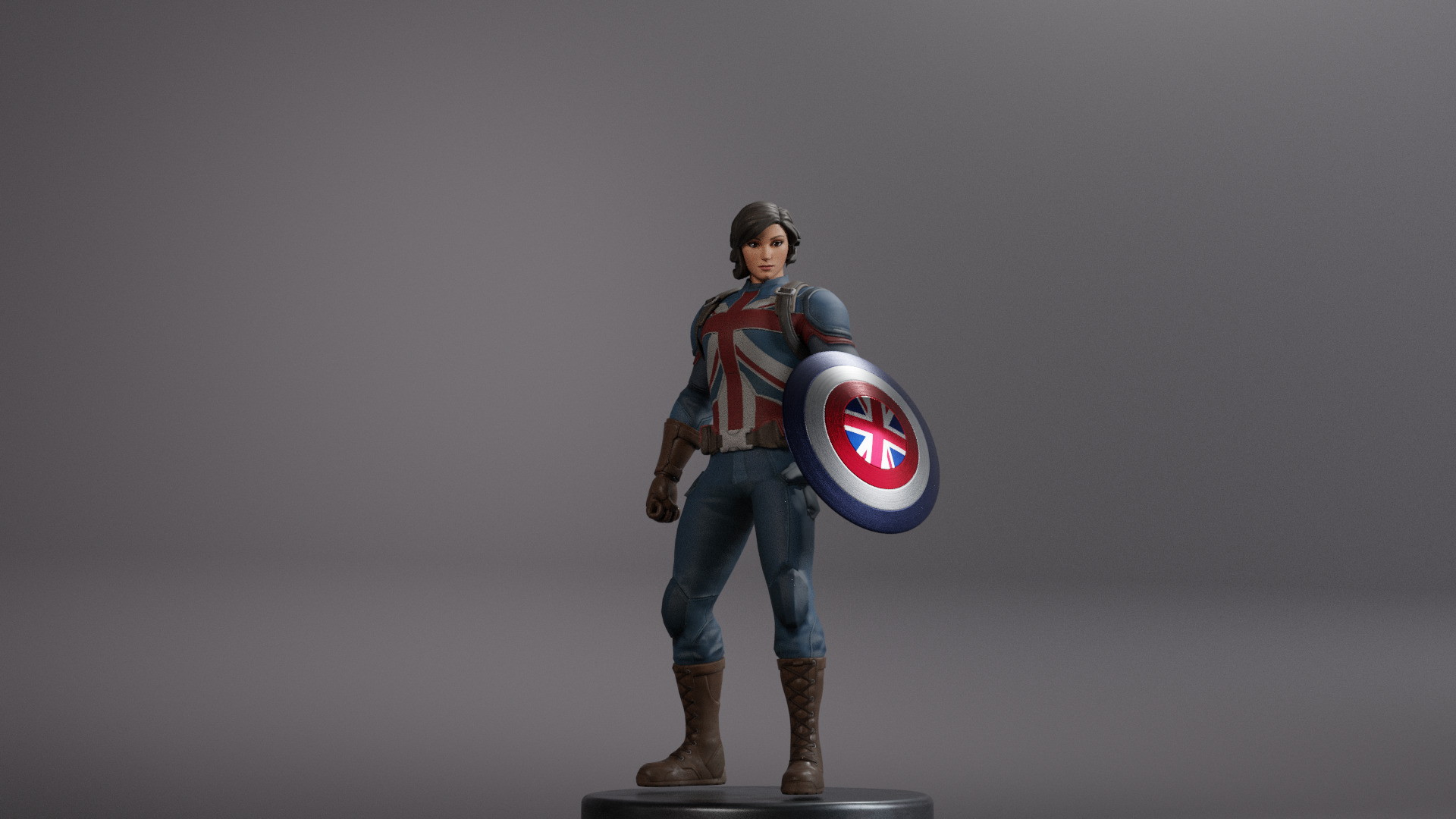 Captain Carter Low-poly 3D model_17