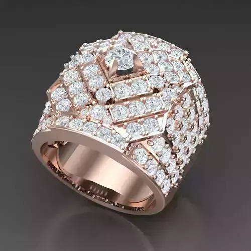 Diamond Accent Men Ring 5MR100 3D print model