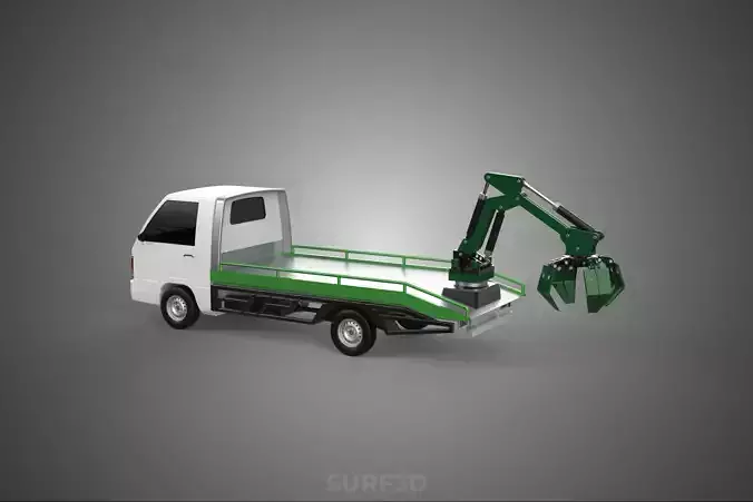 PICK UP PALM OIL FRUIT LOADER GRAB TRUCK CRANE GRABBER JAWS LIFT 3D model