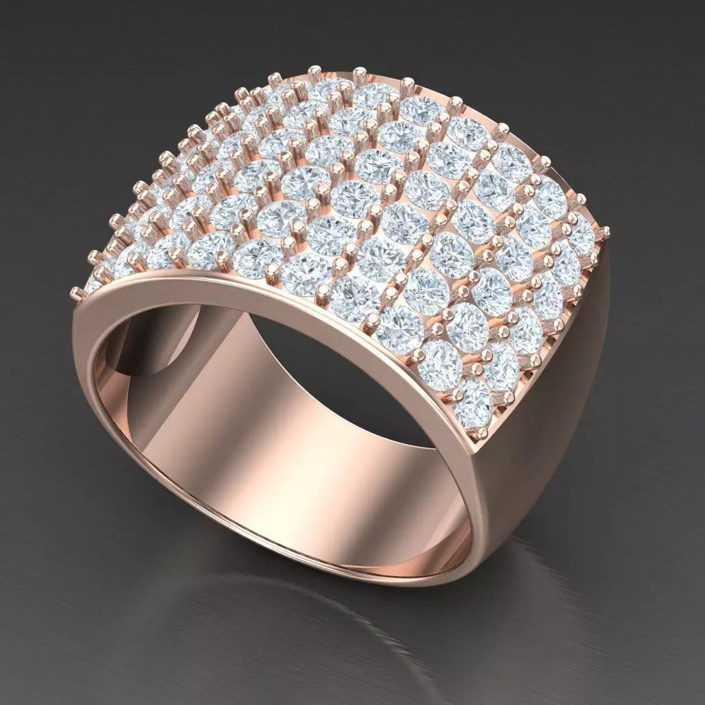 Diamond Accent Men Ring 5MR098 3D print model