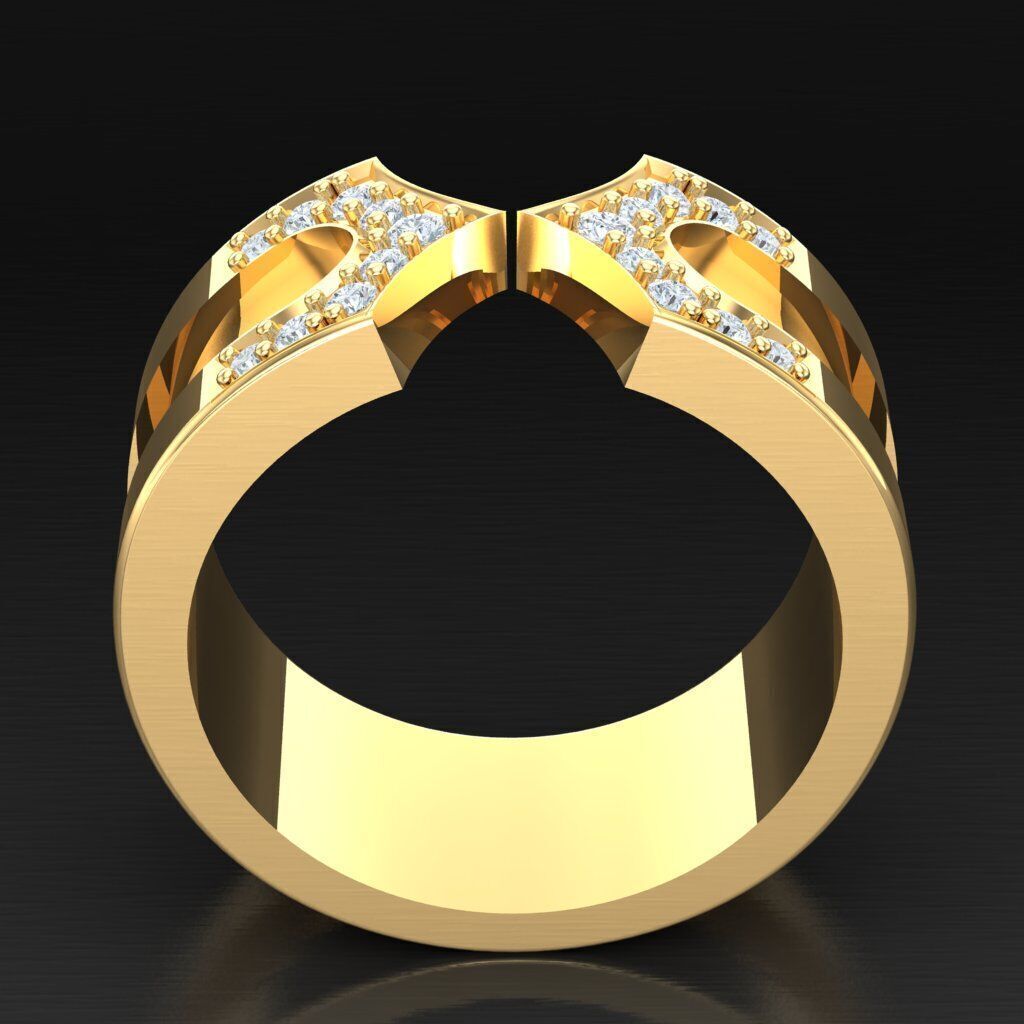 Diamond Accent Men Ring 5MR096 3D print model_3