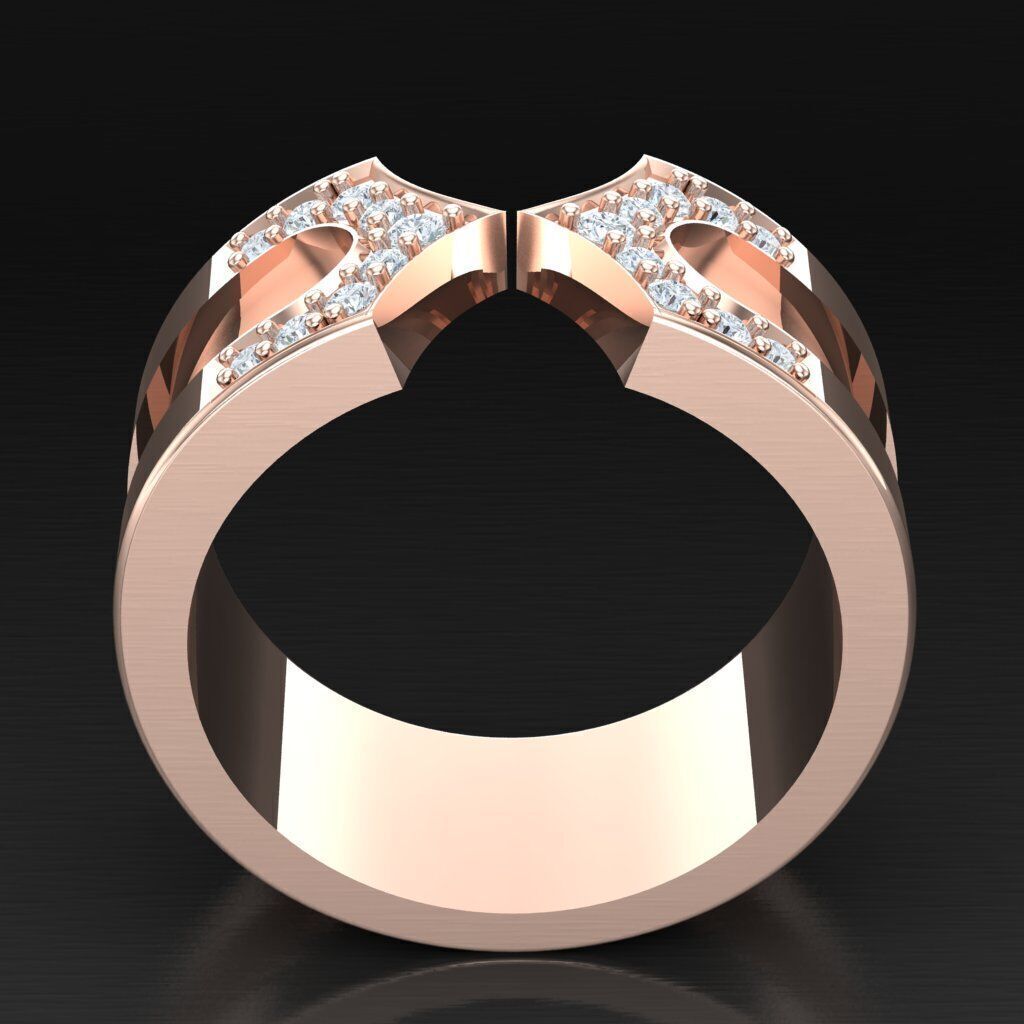 Diamond Accent Men Ring 5MR096 3D print model_6