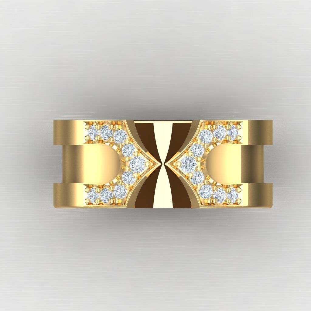 Diamond Accent Men Ring 5MR096 3D print model_9