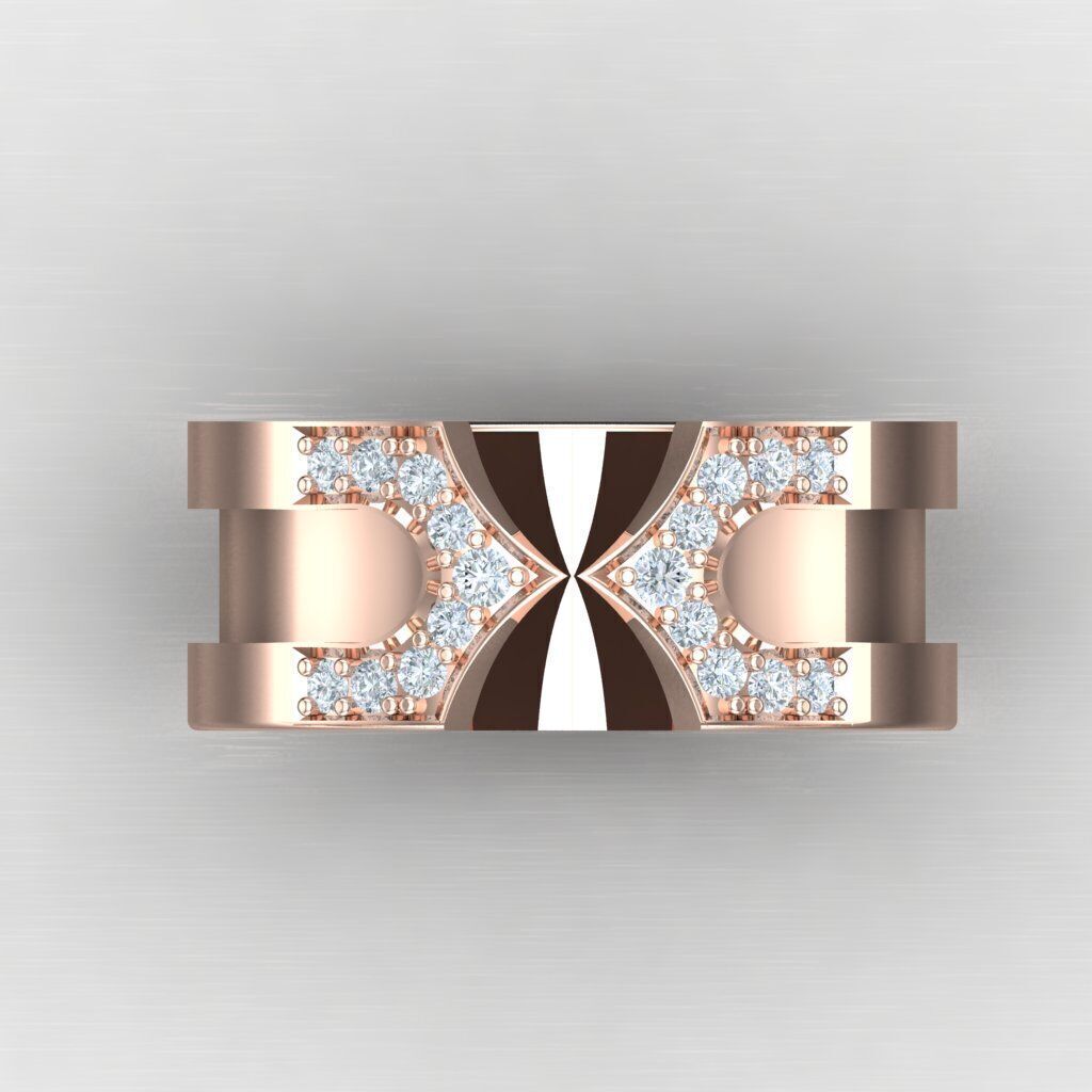 Diamond Accent Men Ring 5MR096 3D print model_8