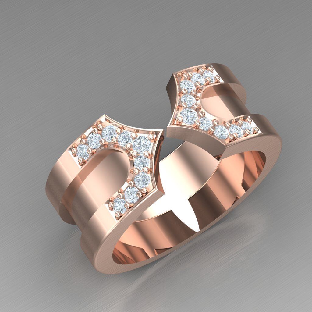 Diamond Accent Men Ring 5MR096 3D print model_10