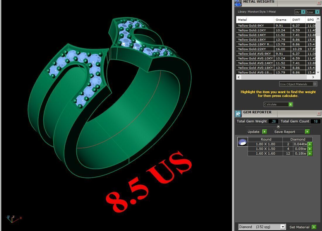 Diamond Accent Men Ring 5MR096 3D print model_1