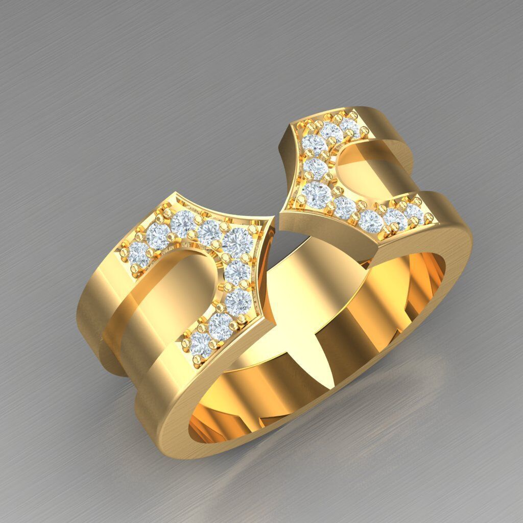 Diamond Accent Men Ring 5MR096 3D print model_11
