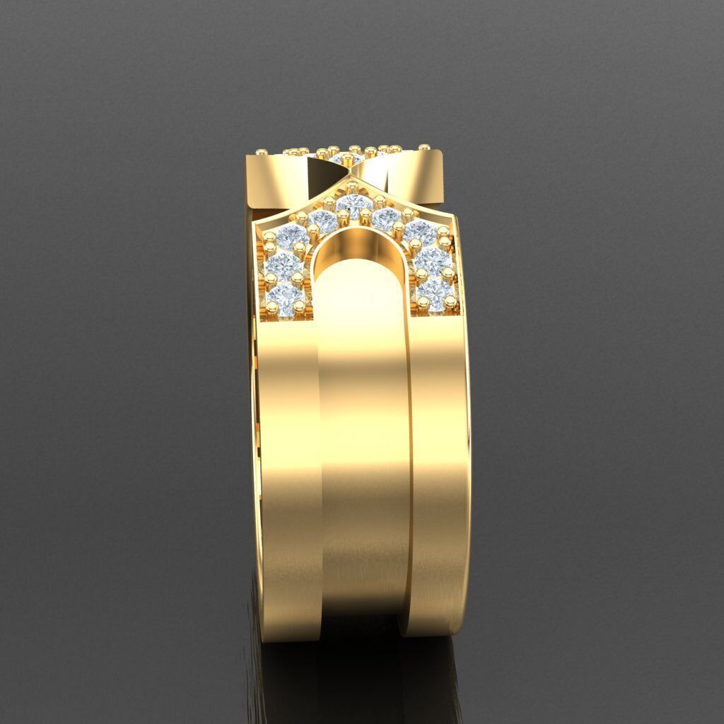 Diamond Accent Men Ring 5MR096 3D print model_13