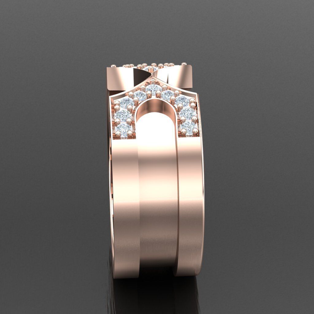 Diamond Accent Men Ring 5MR096 3D print model_12