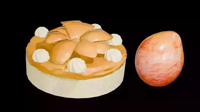 Dessert Mango cheese Cake 3D model