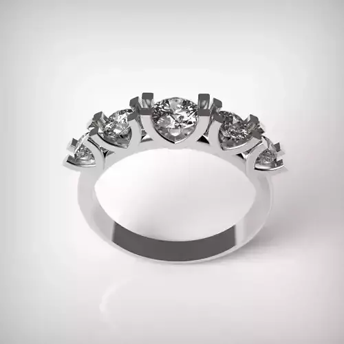 Five Stone Diamond Wedding Band Ring