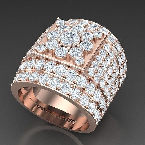 Diamond Accent Men Ring 5MR090 3D print model