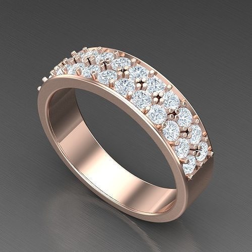 Diamond Accent Men Ring 5MR085 3D print model