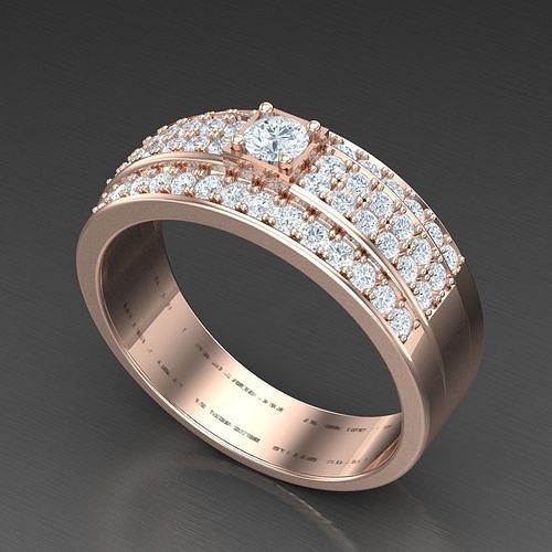 Diamond Accent Men Ring 5MR084 3D print model
