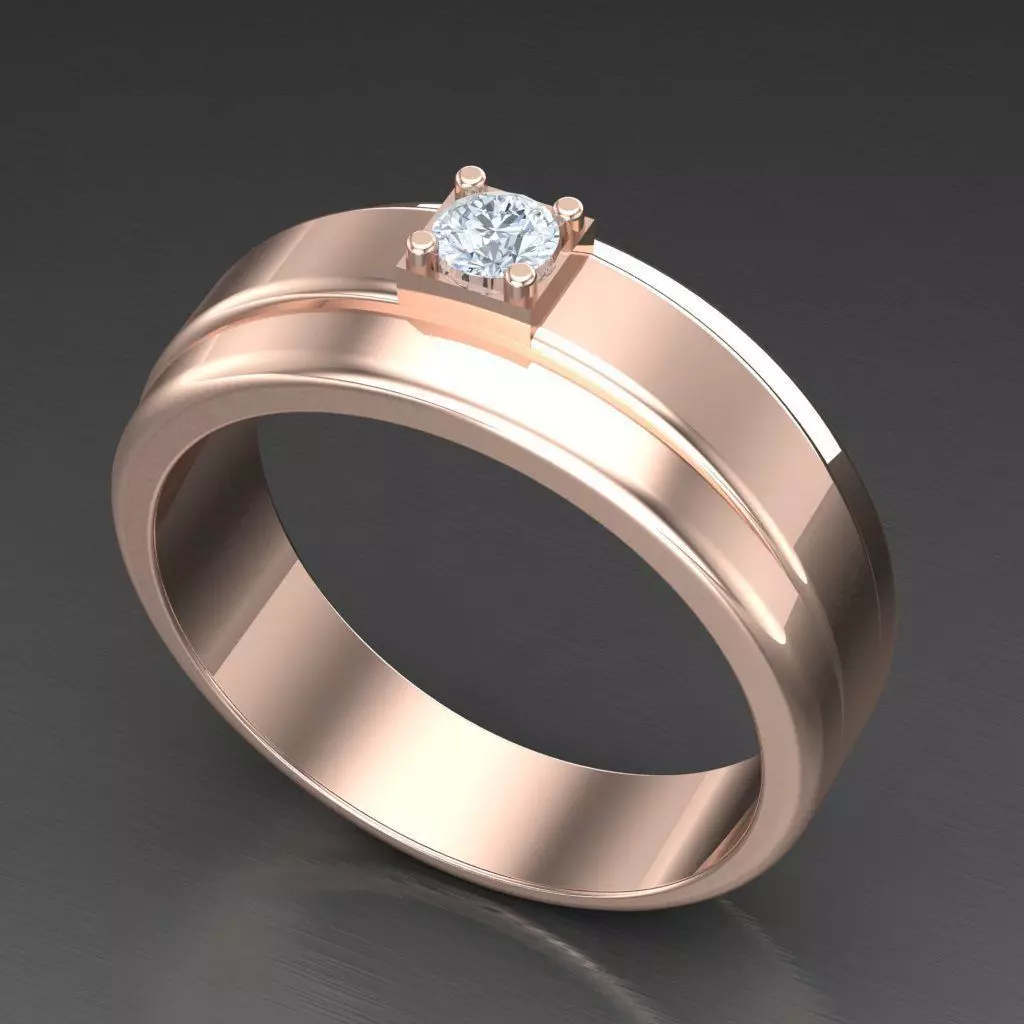 Diamond Accent Men Ring 5MR083 3D print model