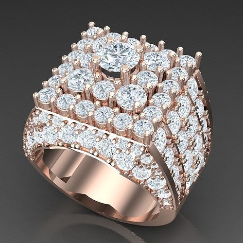 Diamond Accent Men Ring 5MR080 3D print model