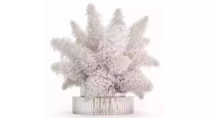 Large Festive Bouquet In A Glass Vase White Lilac 590