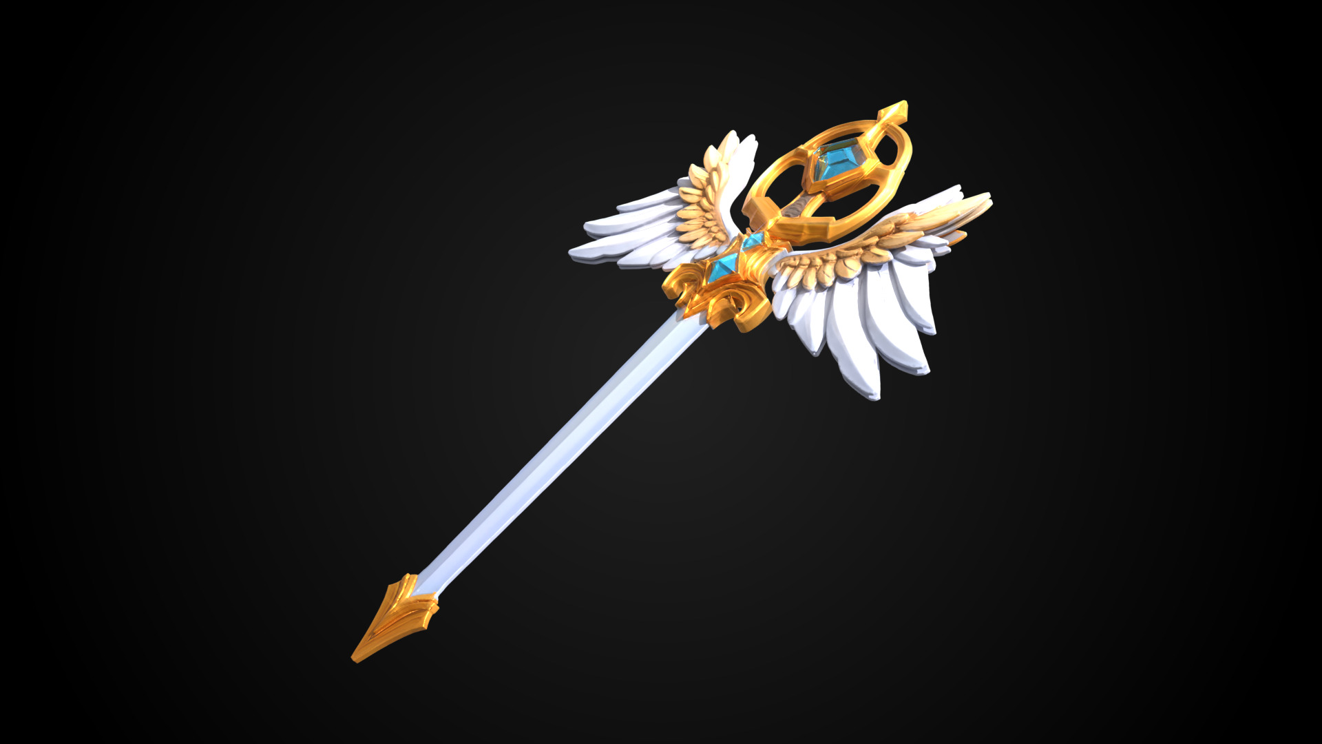 Stylized Sword - Paladin Sword Celestial Verdict - Game Ready 3D model_11