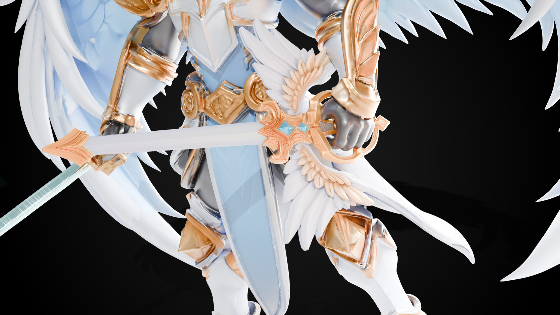 Stylized Sword - Paladin Sword Celestial Verdict - Game Ready 3D model_2
