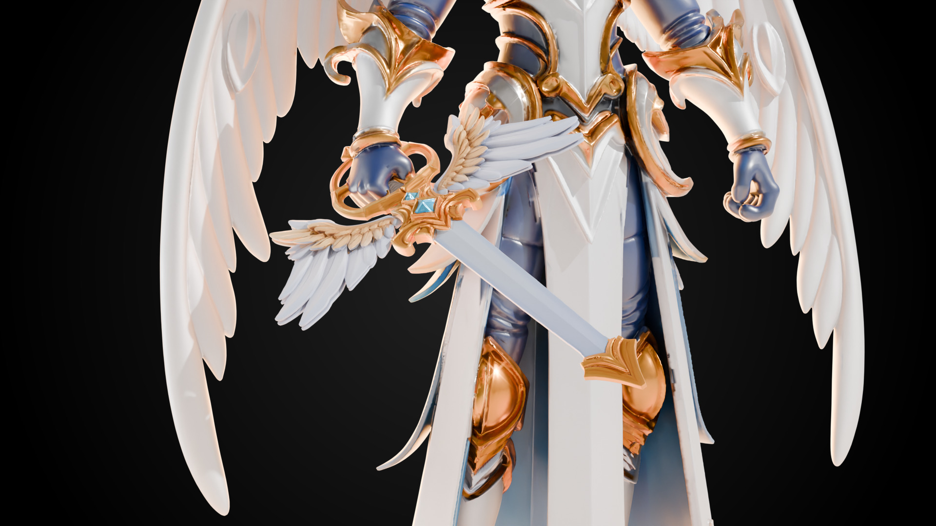 Stylized Sword - Paladin Sword Celestial Verdict - Game Ready 3D model_1