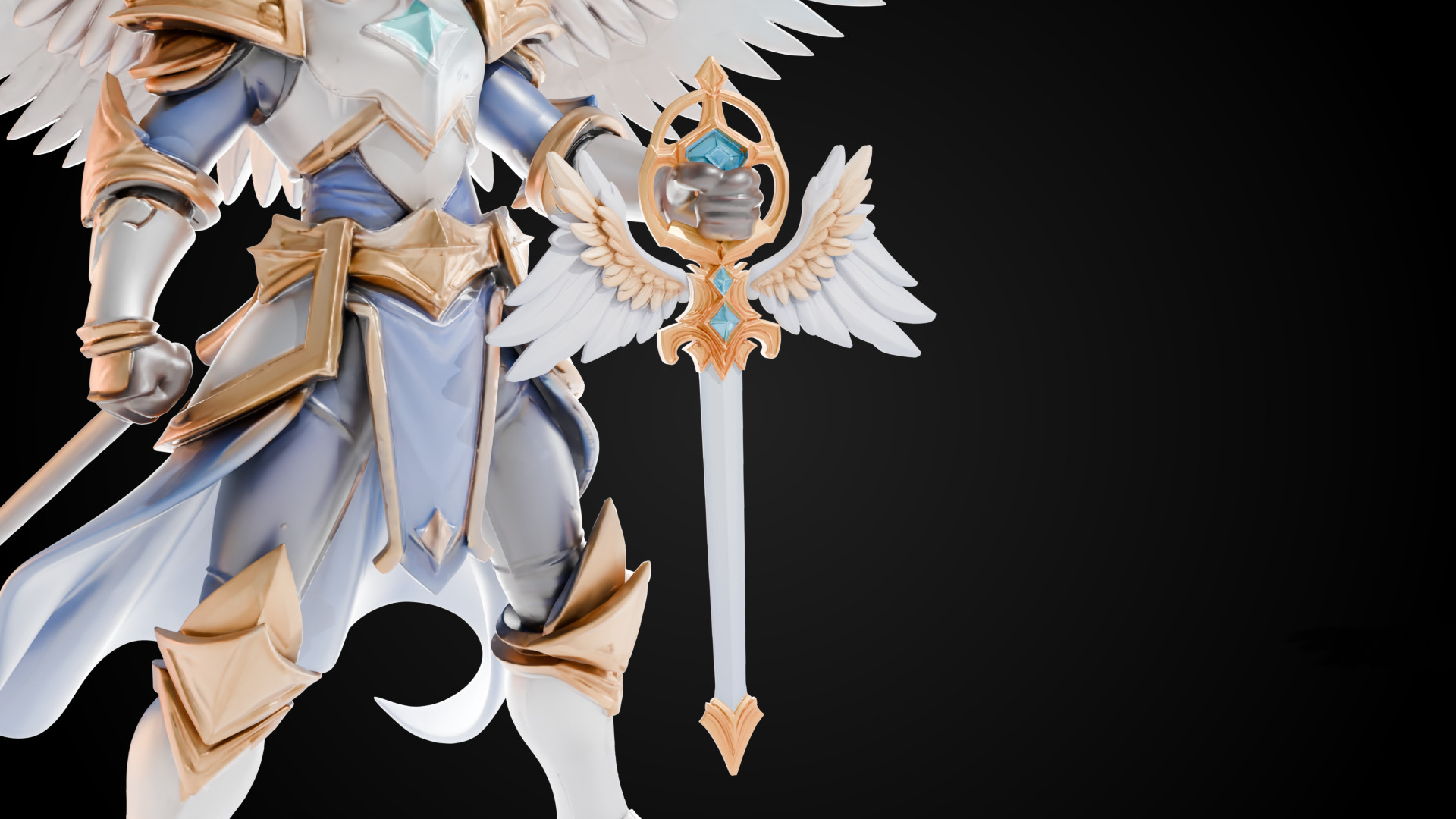Stylized Sword - Paladin Sword Celestial Verdict - Game Ready 3D model_3