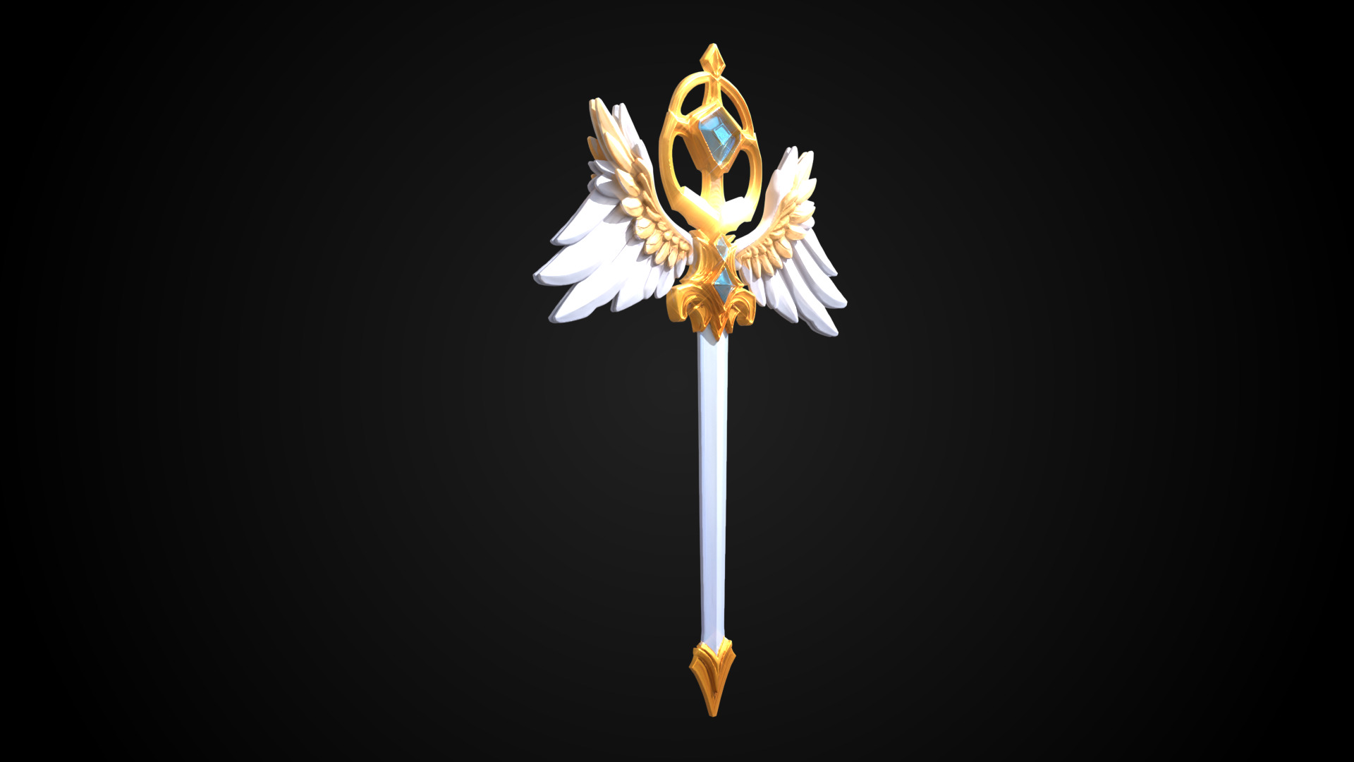 Stylized Sword - Paladin Sword Celestial Verdict - Game Ready 3D model_8