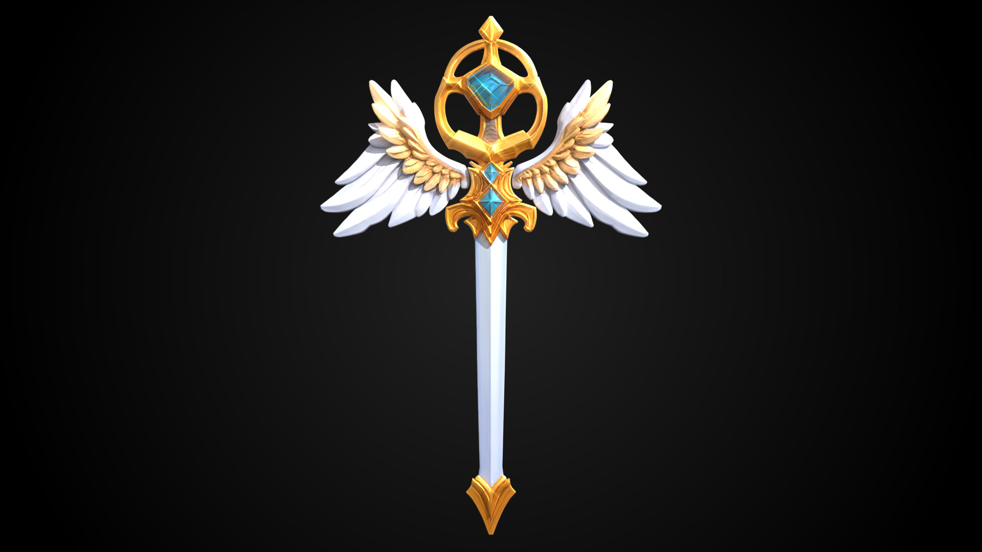 Stylized Sword - Paladin Sword Celestial Verdict - Game Ready 3D model_6