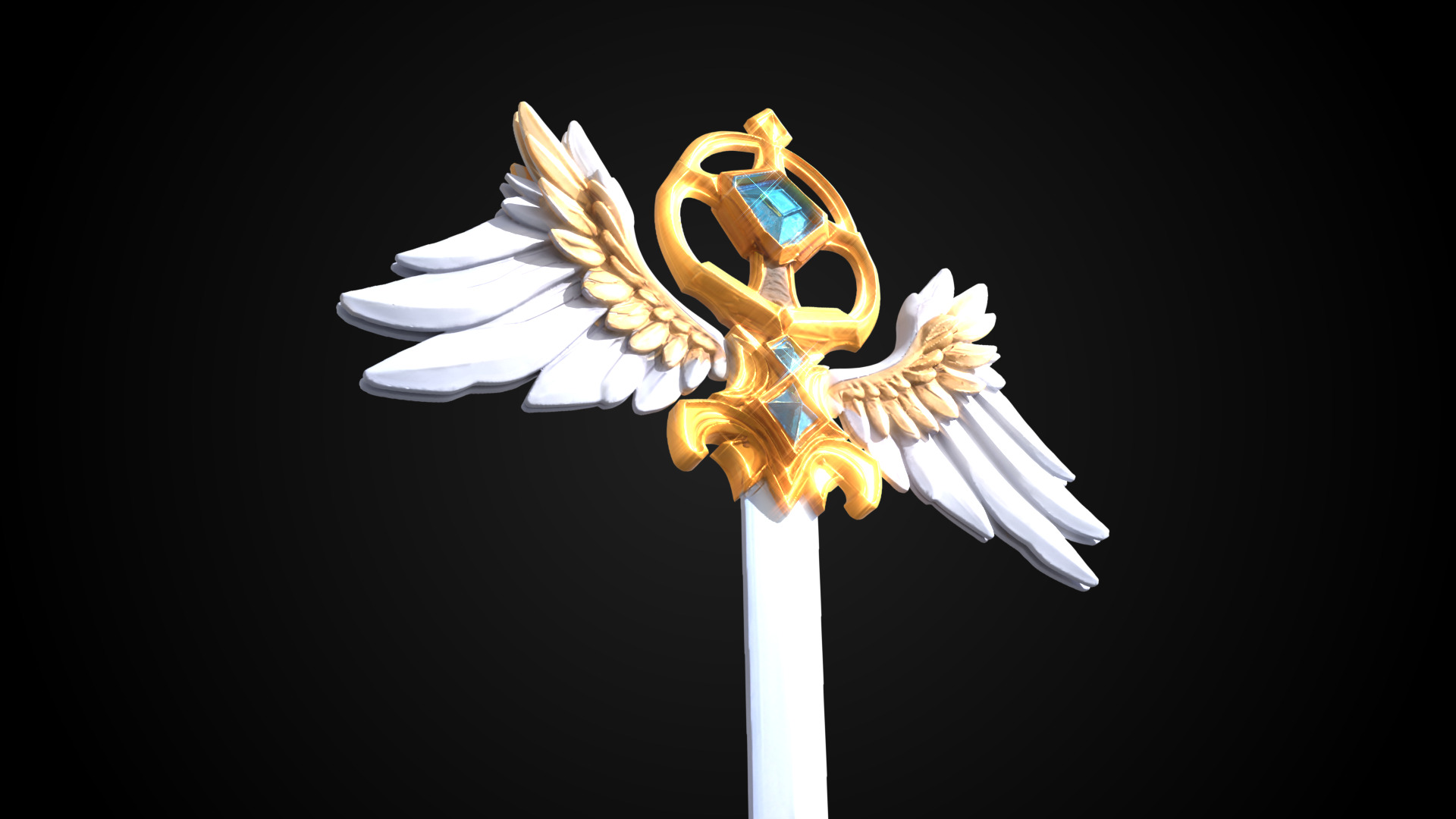 Stylized Sword - Paladin Sword Celestial Verdict - Game Ready 3D model_9